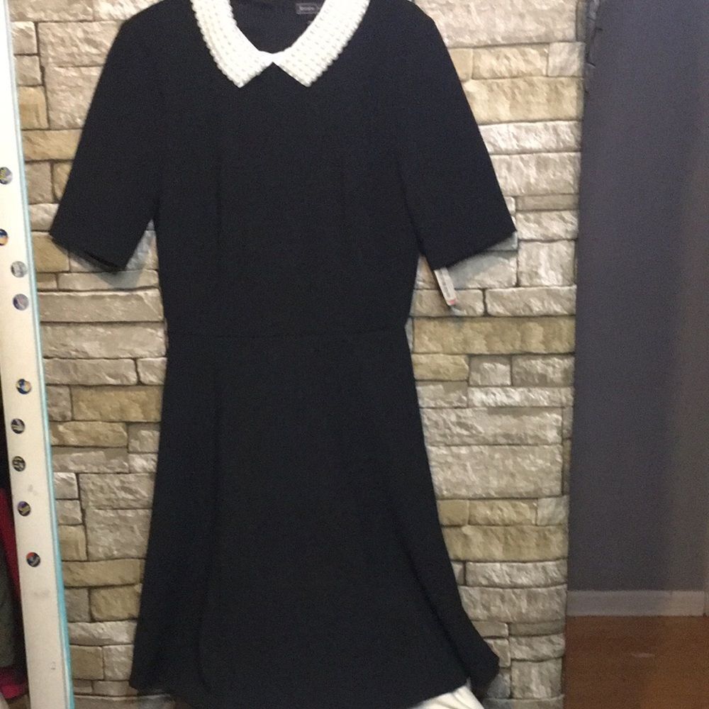 Jessica Howard Black Pearl Collar Dress size 10